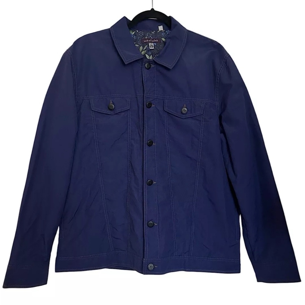NWT Lords Of Harlech James Navy Blue Trucker Jacket Men’s Size XL